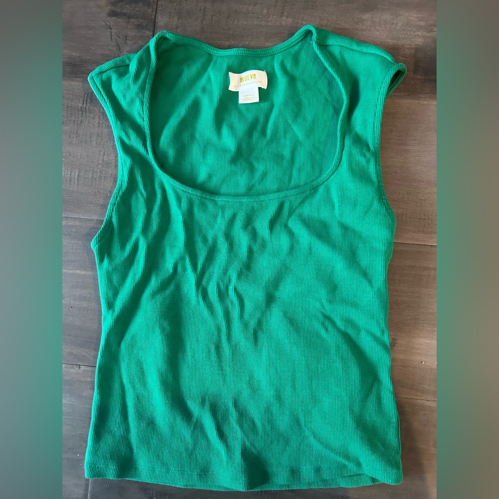 Anthropologie Green Tank Top